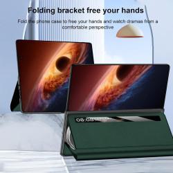 Lemxiee Coque pour Honor Magic V6 Case en Béquille & Fenêtre de visualisation Coque Cuir PU
