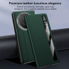 Lemxiee Coque pour Honor Magic V6 Case en Béquille & Fenêtre de visualisation Coque Cuir PU