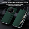 Lemxiee Coque pour Honor Magic V6 Case en Béquille & Fenêtre de visualisation Coque Cuir PU
