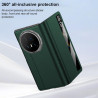 Lemxiee Coque pour Honor Magic V6 Case en Béquille & Fenêtre de visualisation Coque Cuir PU
