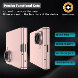 Lemxiee Coque pour Samsung Galaxy Z Fold 7 Case en Ultra-Mince & Acrylique Rose Coque