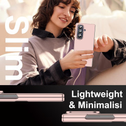 Lemxiee Coque pour Samsung Galaxy Z Fold 7 Case en Ultra-Mince & Acrylique Rose Coque