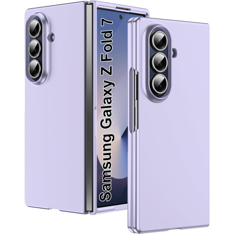 Lemxiee Coque pour Samsung Galaxy Z Fold 7 Case en Ultra-Mince & Acrylique Violet Coque