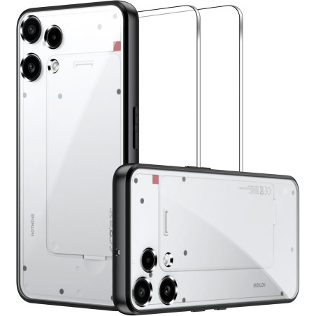 Lemxiee Coque pour Nothing Phone (3a) Lite Case + [2 Pièces] Protecteur d'écran Verre Trempé pour Nothing Phone (3a) Lite,Silico