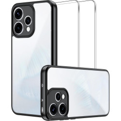 Lemxiee Coque pour Oppo Reno 15 5G Case + [2 Pièces] Protecteur d'écran Verre Trempé pour Oppo Reno 15 5G,Silicone Flexible + Ac