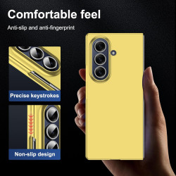 Lemxiee Coque pour Samsung Galaxy Z Fold 7 Case en Ultra-Mince & Acrylique Jaune Coque