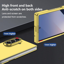 Lemxiee Coque pour Samsung Galaxy Z Fold 7 Case en Ultra-Mince & Acrylique Jaune Coque