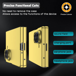 Lemxiee Coque pour Samsung Galaxy Z Fold 7 Case en Ultra-Mince & Acrylique Jaune Coque