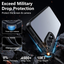 Lemxiee Case pour OnePlus Nord 5 Coque en Anti-Empreinte & Antidérapant & Anti-Chute Silicone Flexible + Acrylique Transparent