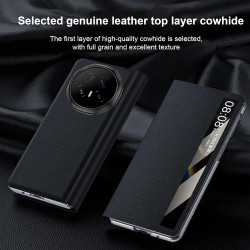 Lemxiee Coque pour Honor Magic V6 Case en Béquille & Fenêtre de visualisation Coque Cuir PU