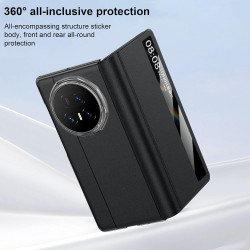 Lemxiee Coque pour Honor Magic V6 Case en Béquille & Fenêtre de visualisation Coque Cuir PU