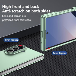 Lemxiee Coque pour Samsung Galaxy Z Fold 7 Case en Ultra-Mince & Acrylique Vert Coque