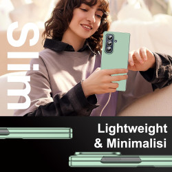 Lemxiee Coque pour Samsung Galaxy Z Fold 7 Case en Ultra-Mince & Acrylique Vert Coque