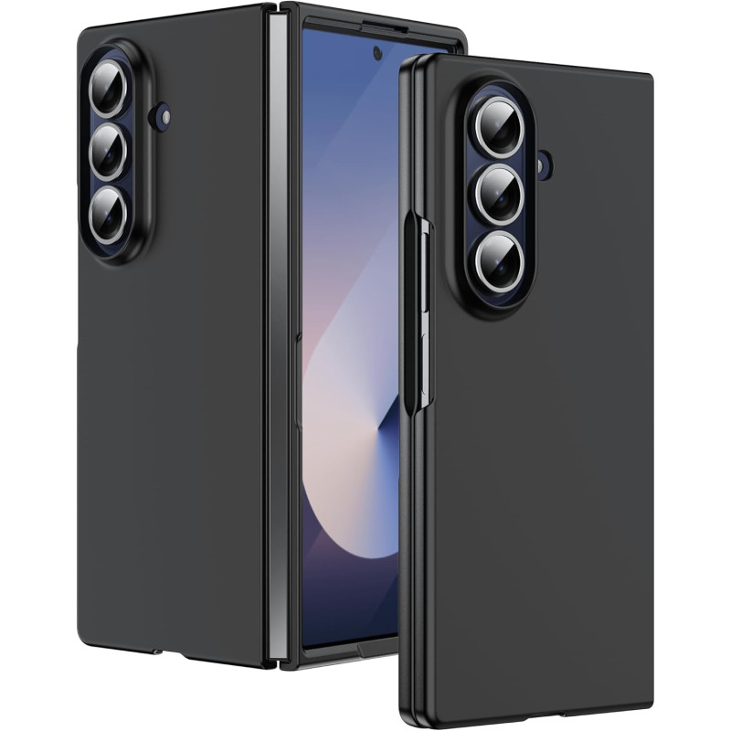 Lemxiee Coque pour Samsung Galaxy Z Fold 7 Case en Ultra-Mince & Acrylique Noir Coque