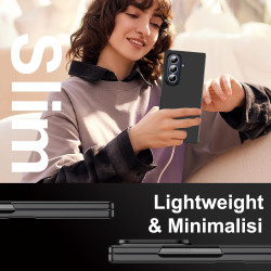 Lemxiee Coque pour Samsung Galaxy Z Fold 7 Case en Ultra-Mince & Acrylique Noir Coque