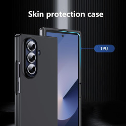 Lemxiee Coque pour Samsung Galaxy Z Fold 7 Case en Ultra-Mince & Acrylique Noir Coque