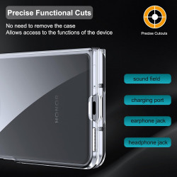 Lemxiee Coque pour Honor Magic V6 Case en Ultra-Mince & Acrylique Transparent,Compatible avec MagSafe Coque