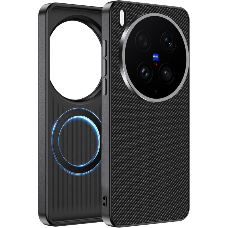 Lemxiee Coque Magnétique pour Vivo X300 Ultra Case avec Metal Buttons & Metal Lens Protective Frame,Compatible avec MagSafe Coqu