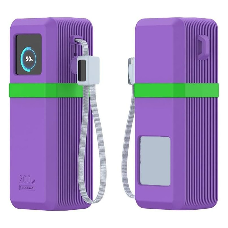 Coque de protection en silicone pour batterie externe uvert 200 w 25000 mah, étui antidérapant avec design anti-chocs, découpes 