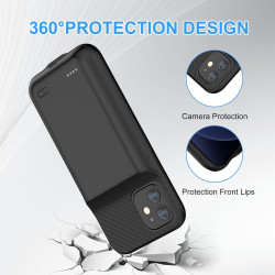 Coque de batterie pour iPhone 12/12Pro, MIGAFEI améliorée, 13800 mAh, ultra mince, portable, étui de chargement intelligent, com