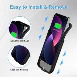 Coque de batterie pour iPhone 12/12Pro, MIGAFEI améliorée, 13800 mAh, ultra mince, portable, étui de chargement intelligent, com