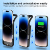 Coque de chargement de batterie 13800 mAh pour iPhone 14 Pro 6,1", batterie supplémentaire 1,5 x, film protecteur d'écran, noir