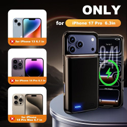Coque batterie Nwe 2025 pour iPhone 17 Pro-Noir