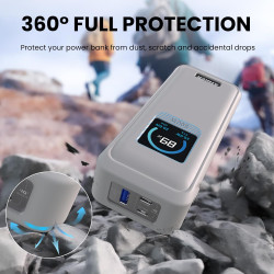 Compatible avec Anker Prime Power Bank 26, 250 mAh, 300 W, coque de protection en silicone souple antichoc pour batterie externe