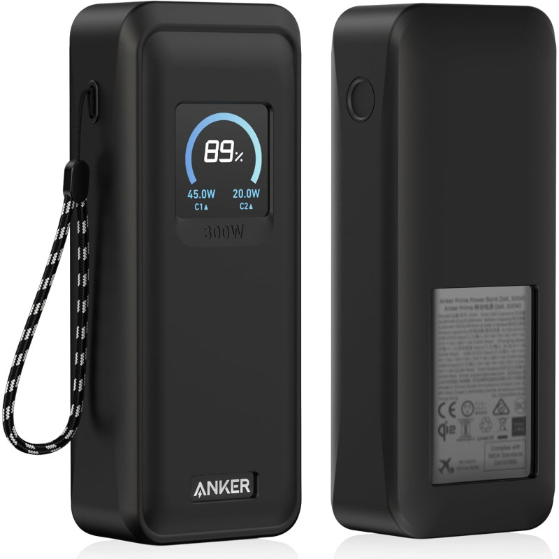 Compatible avec Anker Prime Power Bank 26, 250 mAh, 300 W, coque de protection en silicone souple antichoc pour batterie externe