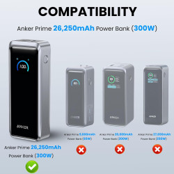 Compatible avec Anker Prime Power Bank 26, 250 mAh, 300 W, coque de protection en silicone souple antichoc pour batterie externe