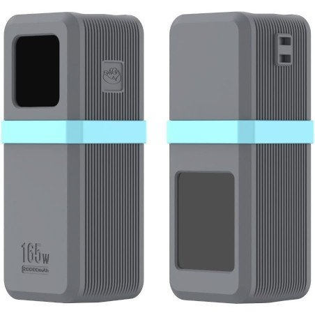 Uvert nexode power bank 20 000 mah 165 w coque en silicone avec ajustement parfait et accès complet aux boutons et ports (gris)
