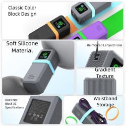 Uvert nexode power bank 20 000 mah 165 w coque en silicone avec ajustement parfait et accès complet aux boutons et ports (noir)
