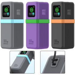 Uvert nexode power bank 20 000 mah 165 w coque en silicone avec ajustement parfait et accès complet aux boutons et ports (noir)