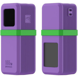Uvert nexode power bank 20 000 mah 165 w coque en silicone avec ajustement parfait et accès complet aux boutons et ports (violet