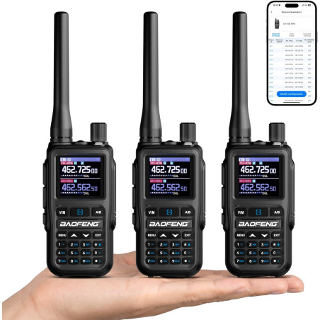 BAOFENG GT-5R Mini 5W Radio Bi-Bande, Talkie-walkie VHF/UHF, Programmation sans Fil par Application, Double PTT, Port de Chargem