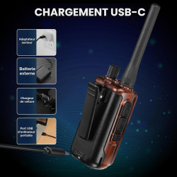 BAOFENG GT-5R Mini 5W Radio Bi-Bande, Talkie-walkie VHF/UHF, Programmation sans Fil par Application, Double PTT, Port de Chargem