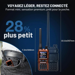 BAOFENG GT-5R Mini 5W Radio Bi-Bande, Talkie-walkie VHF/UHF, Programmation sans Fil par Application, Double PTT, Port de Chargem
