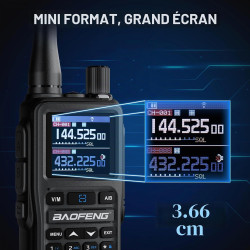 Baofeng GT-5R Mini 5W Radio portative Double Bande, Talkie-walkie UHF VHF Compact avec Programmation Via Application BT, 999 can