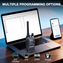 BAOFENG GT-5R Mini 5W Radio Bi-Bande, Talkie-walkie VHF/UHF, Programmation sans Fil par Application, Double PTT, Port de Chargem