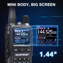 BAOFENG GT-5R Mini 5W Radio Bi-Bande, Talkie-walkie VHF/UHF, Programmation sans Fil par Application, Double PTT, Port de Chargem