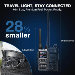 BAOFENG GT-5R Mini 5W Radio Bi-Bande, Talkie-walkie VHF/UHF, Programmation sans Fil par Application, Double PTT, Port de Chargem