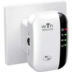 Répéteur WiFi Puissant 300Mbps Amplificateur WiFi 2.4GHz WiFi Range Booster avec Port Ethernet | WiFi Extender Booster avec 4 Mo