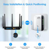 Répéteur WiFi Puissant 300Mbps Amplificateur WiFi 2.4GHz WiFi Range Booster avec Port Ethernet | WiFi Extender Booster avec 4 Mo