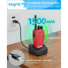 eSynic Talkies Walkies Ensemble de 3 Pièces Rouge Jaune Bleu PMR446 sans Licence 16 Canaux Talkies Walkies Rechargeable Batterie