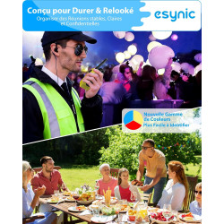 eSynic Talkies Walkies Ensemble de 3 Pièces Rouge Jaune Bleu PMR446 sans Licence 16 Canaux Talkies Walkies Rechargeable Batterie