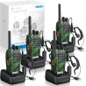 eSynic 4PCS Talkies-Walkies Longue Distance avec Écouteurs Talkie-walkie Rechargeable 16 Canaux PMR446 sans Licence Boîtier Robu