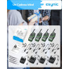 eSynic 4PCS Talkies-Walkies Longue Distance avec Écouteurs Talkie-walkie Rechargeable 16 Canaux PMR446 sans Licence Boîtier Robu