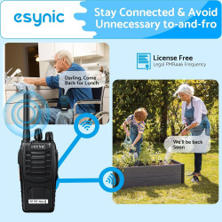 eSynic 10pcs Talkies-Walkies Longue Distance avec Écouteurs Talkie Walkie Professionnel 16 Canaux 1500 mAh avec Chargeur USB Com
