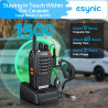eSynic 10pcs Talkies-Walkies Longue Distance avec Écouteurs Talkie Walkie Professionnel 16 Canaux 1500 mAh avec Chargeur USB Com