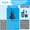 eSynic 10pcs Talkies-Walkies Longue Distance avec Écouteurs Talkie Walkie Professionnel 16 Canaux 1500 mAh avec Chargeur USB Com